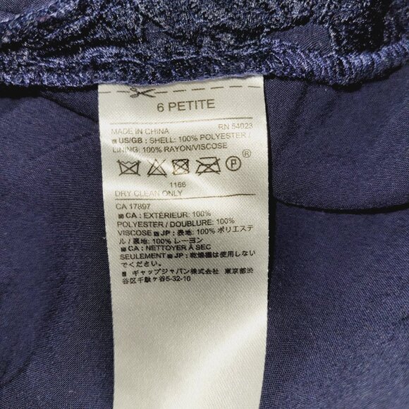 Banana Republic Navy Blue Lace Overlay Chic Cocktail Evening Sheath Dress 6P - Picture 7 of 7